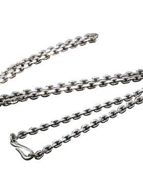 s925作旧男太角个性时尚长款项链