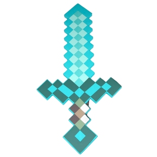 我的世界游戏玩具武器钻石剑镐火把灯模型泡沫斧头弓箭机关枪手办