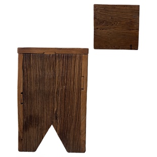 侘寂风老榆木沙发小边几实木茶边桌艺术高级咖啡桌民宿矮凳置物凳