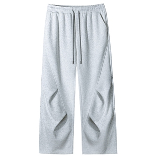 肌肉狗 秋冬运动卫裤男美式宽松休闲直筒阔腿裤训练健身长裤