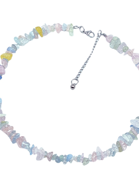 原创手作虞美人天然摩根石项链