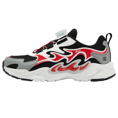 特步童鞋秋季新款中大童旋钮扣休闲鞋儿童运动鞋男童软底防滑鞋子