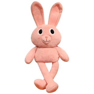 可爱可抽拉尔兔子玩偶公仔创意卡通男女娃趣味毛绒耳朵钥匙扣挂件