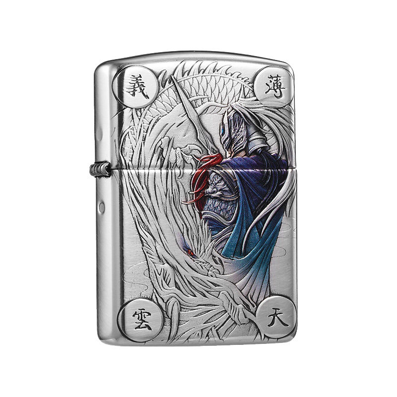 ZIPPO赵云盔甲浮雕彩绘