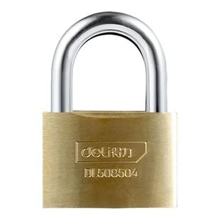 得力黄铜挂锁家用防盗锁防水小型户外门锁仓库加粗防撬老式铜锁头