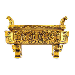 陶瓷方鼎香炉摆家用寺庙寺院高脚鼎供佛供奉户外插香四足鼎仿古铜