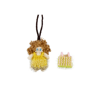 小黄香蕉手钩快乐女孩挂件原创可爱小玩偶钩织治愈系挂背包小公仔