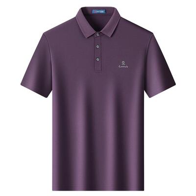 梦特娇夏季短袖男士桑蚕丝Polo衫
