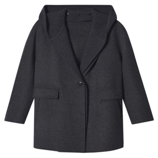 【周雨彤同款】PSALTER诗篇牦牛绒羊毛可脱卸连帽毛呢外套冬