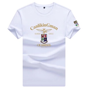 正品保罗男装高档丝光棉短袖男t恤夏季轻奢纯棉宽松大码半袖体恤T