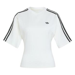针织三条纹休闲修身短袖上衣T恤女夏季新款adidas阿迪达斯三叶草