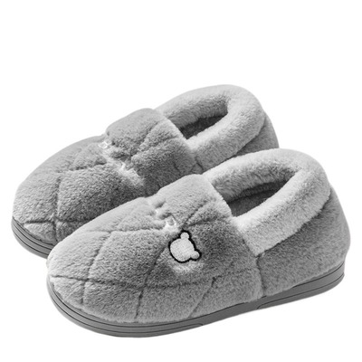 棉拖鞋男士秋冬季外穿2025新款家居室内防滑厚底保暖毛绒棉拖男款