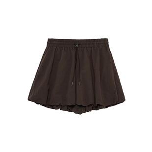 MESUX米岫26夏莱赛尔亚麻面料造型感花苞松紧腰短裙裤MOMUQ102