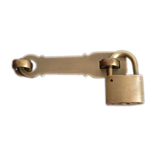 仿古纯铜锁扣中式实木门搭扣老式柜门铜挂锁全铜加厚插销门栓门扣