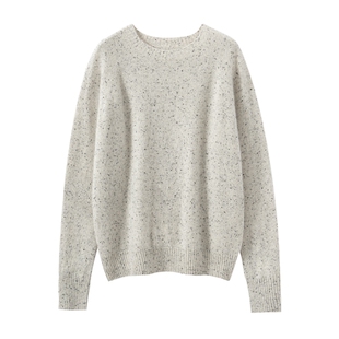 一线成衣点子纱山羊绒衫女圆领套头毛衣宽松针织打底衫秋冬软糯