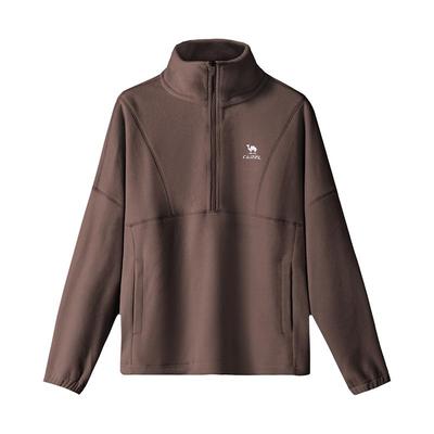 骆驼运动抓绒衣女2025秋季半开襟立领卫衣保暖摇粒绒内胆外套上衣