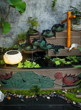 陋石坊庭院鱼池造景新中式流水器喷泉假山水景观露台流水装饰摆件