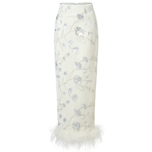 【商场同款】MAXRIENY精致复古重工亮片丝绒绣花半裙新中式拜年服