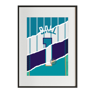 拉梅洛鲍尔三球黄蜂队球衣拼接创意设计铝合金相框球迷周边礼物男