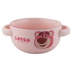 草莓熊卡通陶瓷餐具可爱儿童不锈钢叉勺调羹一人食米饭碗面碗盘子