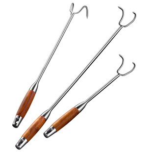 304不锈钢抓肉钩捞肉钩子炸肉勾肉卤肉钩子长杆勾扣肉勾专用工具