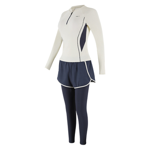 鸿星尔克分体泳衣女长袖长裤泡温泉保暖防晒冲浪潜水服成人泳装