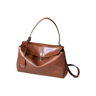 复古植鞣皮托特包女通勤大容量腋下包2026秋冬新款单肩斜挎枕头包