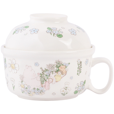 蓝莲花家居陶瓷泡面杯可爱大号