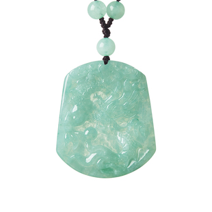 天然缅甸玉器珠宝A货玉石翡翠龙牌吊坠玉龙挂件男女款大玉佩项链