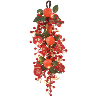 乔迁之喜发财果红果石榴仿真花挂件结婚新年春节装饰客厅室内布置