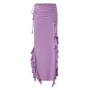 纪小白【经纬.微漾】绑带肚皮舞长裙舞蹈表演练功服荷叶边侧开叉