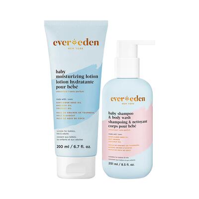 【自营】安唯伊婴儿低泡沐浴二合一+无香身体乳身体洗护补水套装