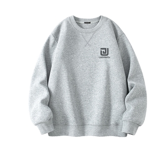 HG真维斯卫衣男款秋季美式vibe重磅外套男高级感三角绗线圆领上衣