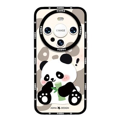 挥手熊猫适用华为mate80Pro手机壳液态硅胶mate50保护套40可爱30epro全包防摔mt40e女款网红卡通新款2025