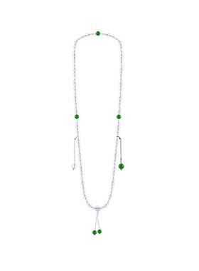 摩邦珠宝白水晶绿玉髓108子项链