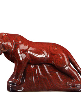 钟家窑陶瓷客厅虎年吉祥物摆件