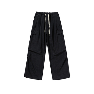 晶咕白标DADATATA【不羁奏曲】复古宽松微跨口袋显瘦牛仔工装裤