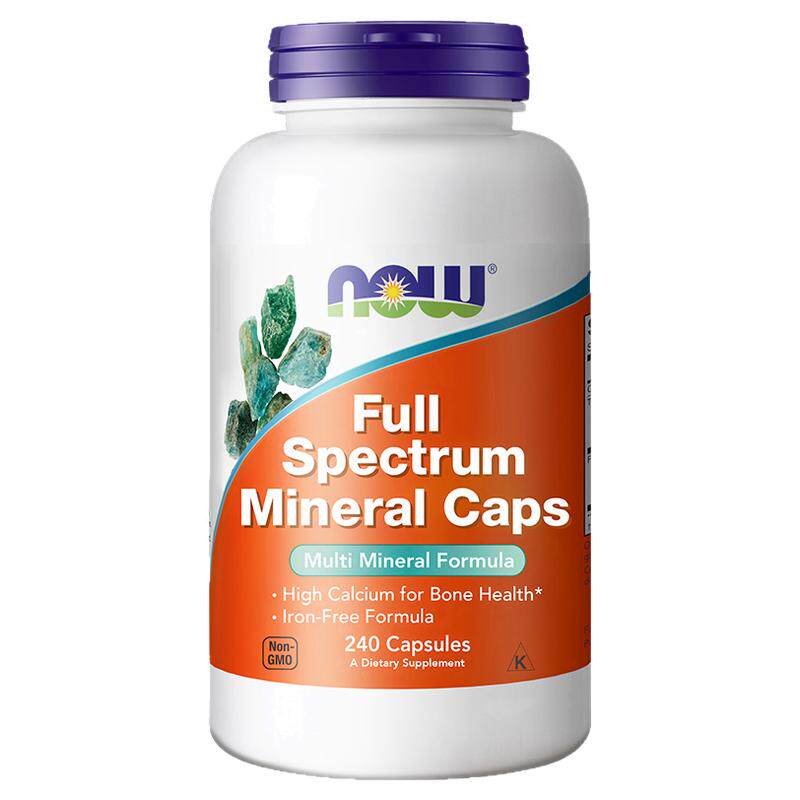 NOW全谱矿物质复合营养素补充剂钙镁锌D3铬硒铜胶囊诺奥美国进口