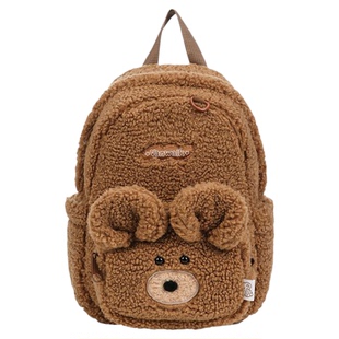 VANWALK松果部落小众可爱痛包毛绒双肩包少女出游可拆卸斜挎背包