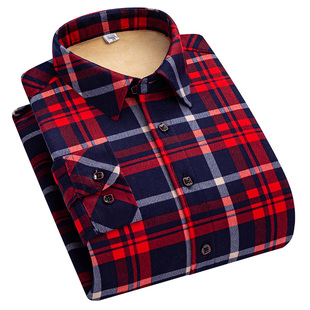 纯棉保暖格子加绒衬衫女士长袖冬季新款加厚磨毛韩版宽松大码衬衣