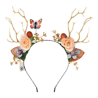 新款发光发箍鹿角兔子耳朵发饰闪灯花仙子高级感森系超仙拍照配饰