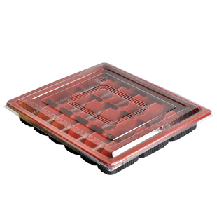 一次性水饺盒塑料馄饨盒透明快餐饺子外卖打包盒子商用分格盘15格