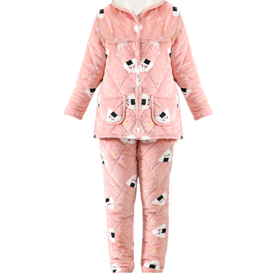 三层夹棉大码孕妇月子服产后哺乳