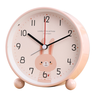 学生用可爱闹钟表女孩新款桌面儿童初中生静音卡通起床神器摆台式
