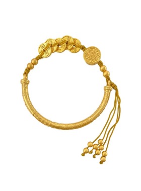 五帝钱手链仿黄金手镯新中式手饰