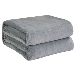 小毛毯珊瑚绒午睡毯子冬季午休被空调单人沙发盖毯被子法兰绒蓝色