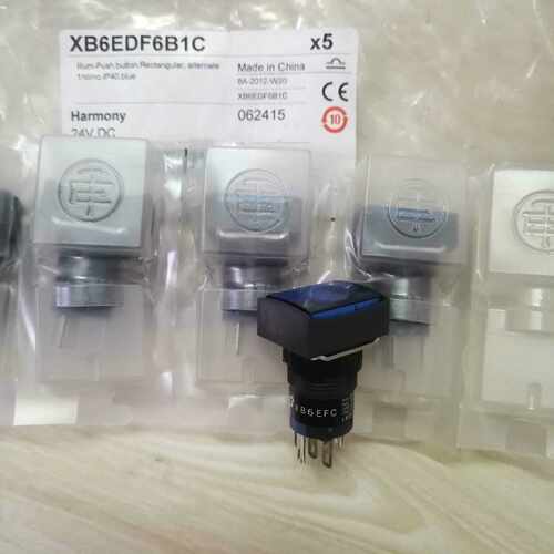 议价XB6EDF6B1C 正品施耐德 XB6EFC 长方形蓝色带灯自锁按钮