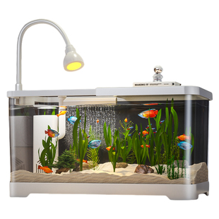 鱼缸过滤制氧一体机小型客厅2025新款免换水生态金鱼缸底滤桌面