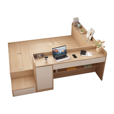 小户型儿童房榻榻米床书桌柜一体