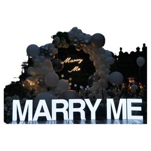 marryme求婚灯箱炫彩3D幻七彩变色发光英文字母生日10数字牌定制
